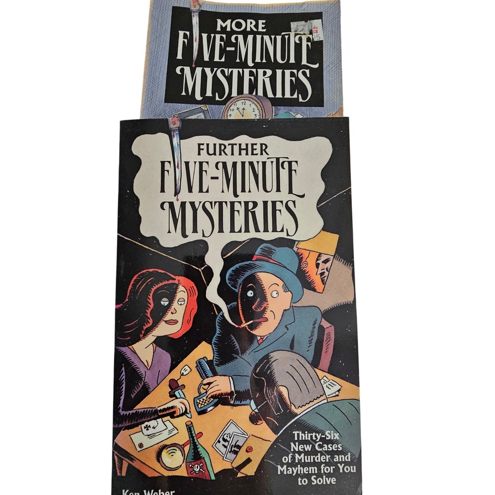 Ken Weber Five-Minute Mysteries Book Lot More and Further 2 Paperbacks Whodunit